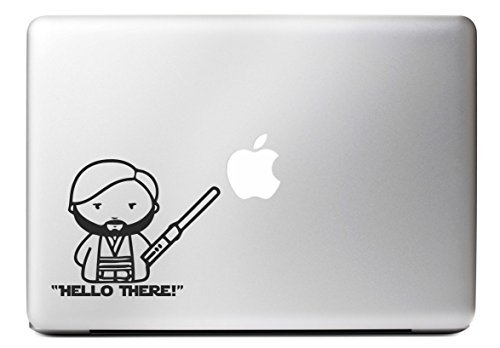Level 33 Obi Wan Kenobi "Hello There" Vinyl Decal - Cars, Laptops, Walls, Guitars - Comes with applicator card and full colour instructions