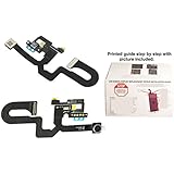 OEM Original Front Facing Camera Module Proximity + Light Sensor Flex Cable Assembly Replacement Repair Part + Printed Guide for iPhone 7 Plus 5.5" Model A1661, A1784, A1785 ( All Carriers )