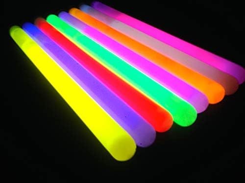 Partyglow 25 x 6 Pendent Style Glow Sticks - Light Sticks - 8 Mixed Colours (25)