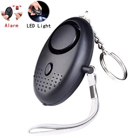 130DB Emergency Personal Security Sirens Safety Wolf Alarm Portable Self-Defense Safe sound Keychain SOS Devices With LED Flashlight Ideal Gift For Women Kids Girls Elderly Tracker (Black)