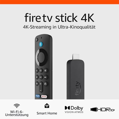 Amazon Fire TV Stick 4K, mit Unterstützung für Wi-Fi 6 sowie Streaming in Dolby Vision/Atmos und HDR10+ 7