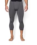 Under Armour Men's HeatGear Armour ¾ Compression Leggings, Carbon Heather/Black, X-Large