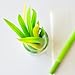 Fashionclubs Pack Of 12 Poo-leaf Green Grass-blade Pen,Ballpoint Silicone Ink Pen