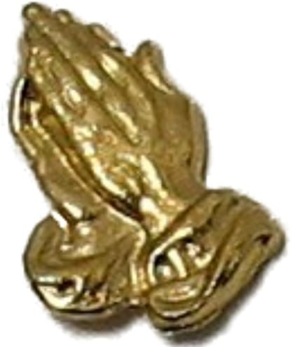 Praying Hands Lapel Pin - 11/16" Gold