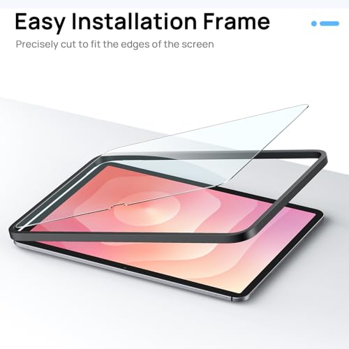 Gerutek [2 Pieces Screen Protector for Samsung Galaxy Tab S11/S10 Lite/S10 FE/S9 FE/S9/S8/S7 10.9/11 Inches, with Easy Installation Frame, 9H, Anti-Scratch, Bubble-Free, Tempered Glass for Tab S11