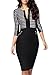 Miusol Women's Business Hounds-Tooth Print Work Bodycon Pencil Dress