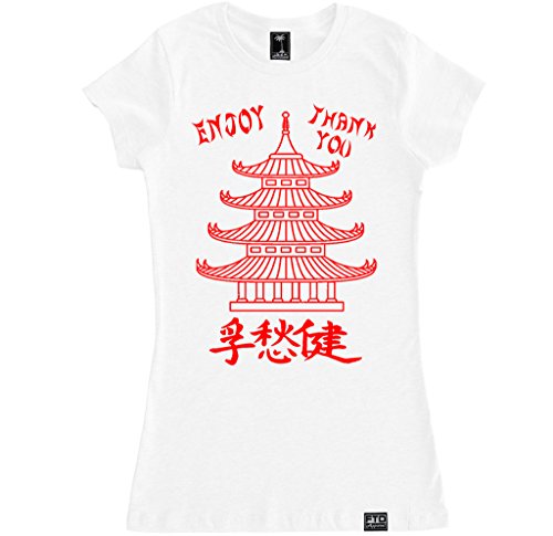 FTD Apparel Women's Chinese Take Out T Shirt - Small White