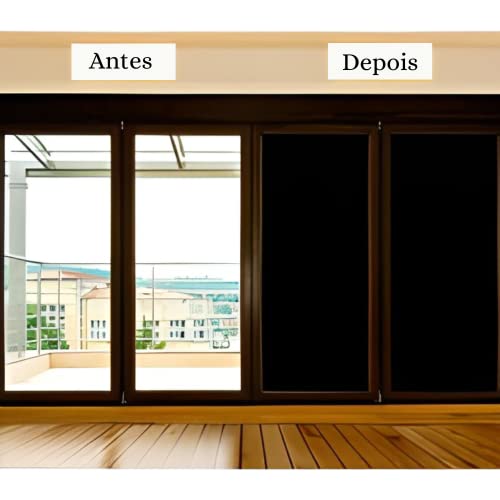 Adesivo Preto Blackout Impermeável Lavável Bloqueia Luz Janela Vidro Porta 2m x 70cm