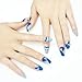 Matte False Nails Coffin Shape 24 Pieces Full Cover Girls False Nails with Designs