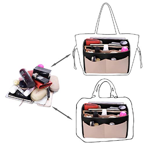 Purse Organizer Insert, Felt Bag organizer with zipper, Handbag & Tote