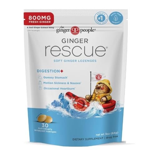 Ginger Rescue Lozenges Strength Nausea Relief 800mg