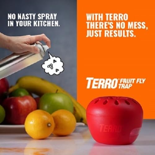 TERRO T2502 READY-TO-USE INDOOR FRUIT FLY TRAP WITH BUILT IN WINDOW – 2 TRAPS + 90 DAY LURE SUPPLY