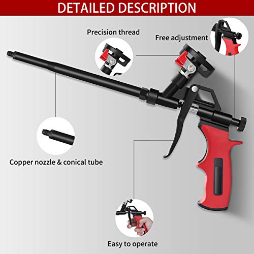 QuFeng Professional Spray Foam Gun With Valve, Needn't Clean, Upgrade