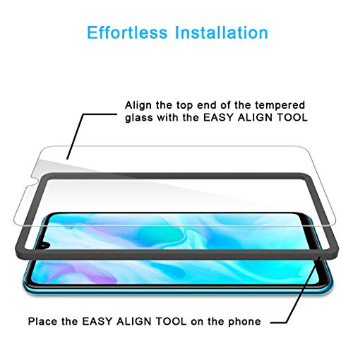 TAURI [4 Pièces Verre Trempé pour Huawei P30 Lite, [Installation Facile Cadre d\'Alignement] [9H Dureté][sans Bulles][Anti Rayures] Film Transparent Film de Protection d\'écran
