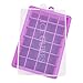 Ice Cube Tray, Silicone Square Ice Tray Easy Release Stackable Ice Cube Mold with Removable Lid， 24 Cavity (Purple)