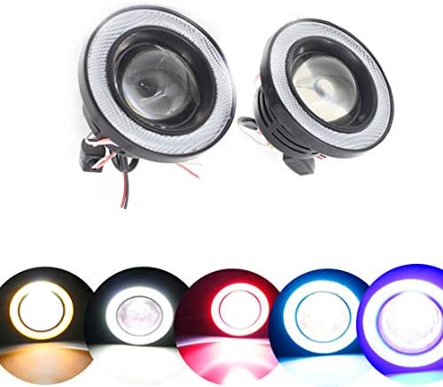Richdoo 2"/3"/3.5" Universal Halo Angel Eye Xenon Projector LED Kit Fog light Headlight, 2.5", White
