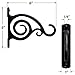 Gray Bunny 2 Pack Outdoor Plant Hanger Hook, 6” Large Victorian Heavy Duty Iron Wall Hooks for Bird Feeders, Lanterns, Wind Chimes, Patio Decor - Black, Christmas Wreath, Outdoor Decorations