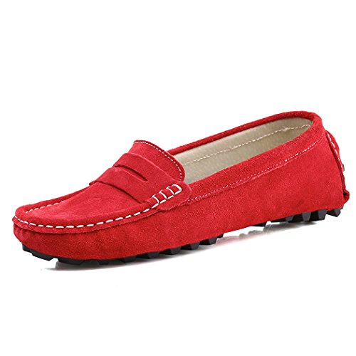Sunrolan casual women s suede leather driving moccasins…