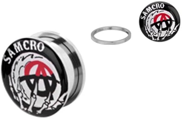bizuteria do piercingu pair of sons of anarchy samcro logo acrylic screw fit flesh plugs tunnels bizuteria i zegarki mayoshop org bizuteria do piercingu pair of sons of