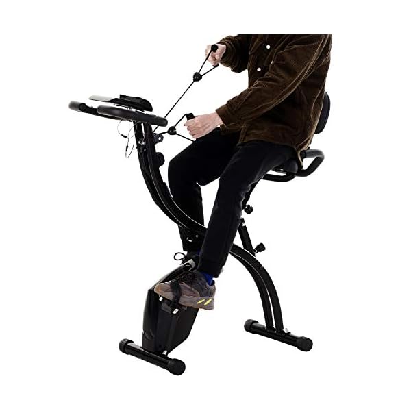 HOMCOM-2-in-1-Foldable-Magnetic-Resistance-Exercise-Bike-Stationary-Upright-Magnetic-Recumbent-Cycling-with-Arm-Resistance-Bands HOMCOM 2-in-1 Foldable Exercise Bike Recumbent Stationary Bike 8-Level Adjustable Magnetic Resistance with Pulse Sensor…