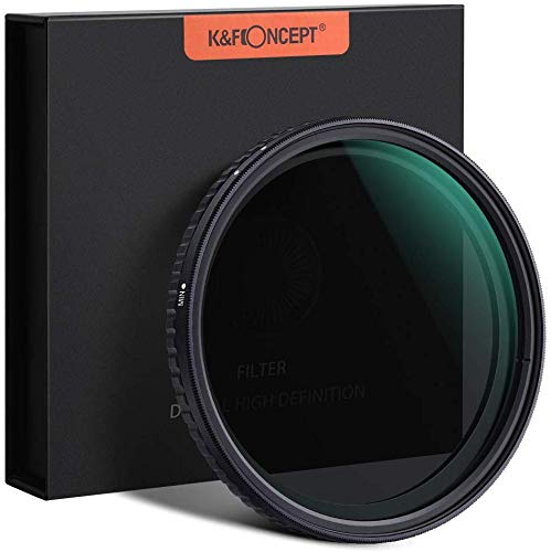K&F Concept 58mm Variable Neutral Density Filter Slim Fader ND Filter 58mm ND2 to ND32 for Camera Lens NO X Spot,Nanotec,Ultra-Slim,Weather-Sealed