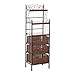 SEI Furniture Wood Metal Frame 3 Drawer w/Woven Baskets, Black w/Brown