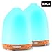 Essential Oil Diffuser, Soft Digits 120ml Wood Grain Ultrasonic Aroma Diffuser Aromatherapy Diffuser, Cool Mist Humidifier with Auto Shut Off, 7 LED Colors Changing and Adjustable Mist Mode - 2 Pack