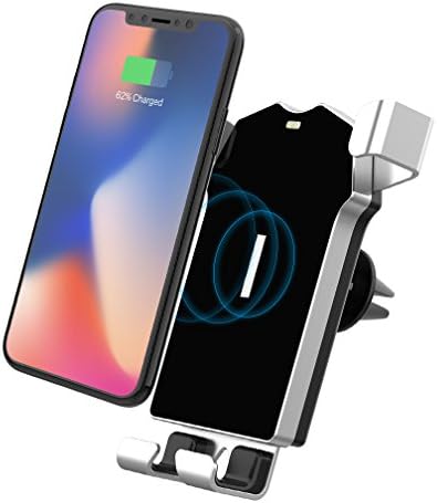 MONALBA Wireless Car Charger Stand Mount Holder Air Vent Gravity Team Jersey Qi Fast Wirelss Charger for Samsung Galaxy S8/S8+/S7/S6 Edge+/Note 5, QI Wireless Standard Charger for iPhone 8/8 Plus/X