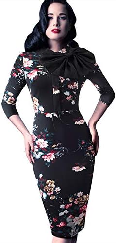 Merope J Women's Celebrity Vintage Bowknot Party Cocktail Stretch Bodycon Dress