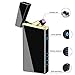 Dual Arc Plasma Lighter USB Rechargeable Atomic Lighter Windproof Flameless Electric Lighter for Cigar,Cigarette,Pipe,Update Touch Ignition Switch (Black ice-01)