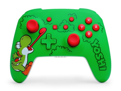 PowerA Wireless Controller for Nintendo Switch - Hungry Yoshi, Switch Lite/Switch-OLED Model, Nintendo Switch 2, AA Battery Powered (Battery Included)