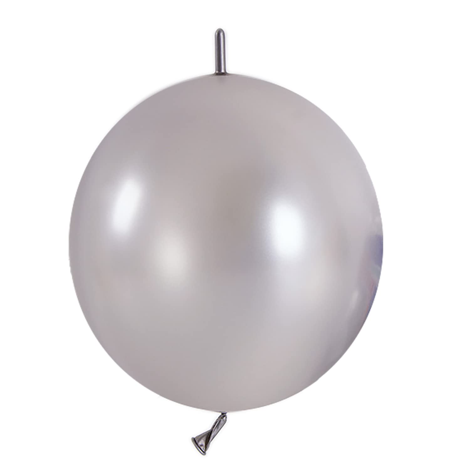 IN-JOOYAA 6 Inch Silver Latex Link Balloon 100 Pcs Quick Linkable Balloon for Party Decoration