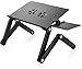 Laptop Stand, Alloyseed Foldable Laptop Table, Height Adjustable Aluminum Laptop Desk for Bed and Sofa, Portable Laptop Bed Tray Table, Including 2 Cooling Fans and Mouse Pad, Macbook Notebook TV Desk