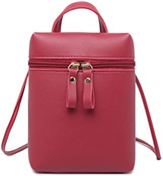 Mini PU Leather Crossbody Bag, Veriya Keys Phones Cash Coins Holder Shoulder Bag Cross Over Body Messenger Bags Pouches Handbag for Girls Kids Women Ladies Travelling Shopping Walking (Red)