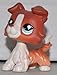 Littlest Pet Shop Collie #1542 (Copper & White Collie Dog RED Blue Eyes) (Retired) Collector Toy - LPS Collectible Replacement Single Figure - Loose (OOP Out of Package & Print)