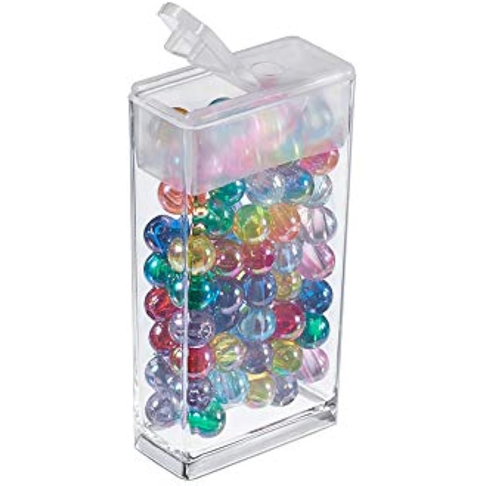 Fashewelry 100Pcs Plastic Flip Top Seed Bead Small Storage Containers