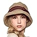Supergirl Women Hat Crimping Brim Linen Cap Sun Hats Summer Topee UPF 50+ Beach Hats
