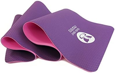 Body Mind Mantra Non Slip TPE Yoga Mat, High Density, Size: 24''x72'' Thickness:6mm with Carry Strap for Hot Yoga Pilate Gymnastics Eco-Friendly, Safe, Non Toxic PURPLE