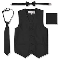 Johnnie Lene JL34 Boys Formal Tuxedo Vest Set (10, Black)