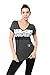 Ultra Game Women's Standard Vintage Stripe Soft Modal Tee Shirt, Heather Charcoal, Large