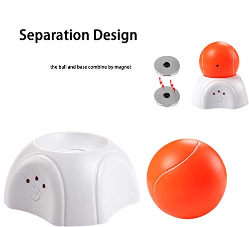 Nice Dream Automatic Cat Toy with LED Light, Cats Interactive Chase Toy for Cats Rotating Catch Training, Adjustable 3 Speeds (Orange Ball) - Thumbnail 5