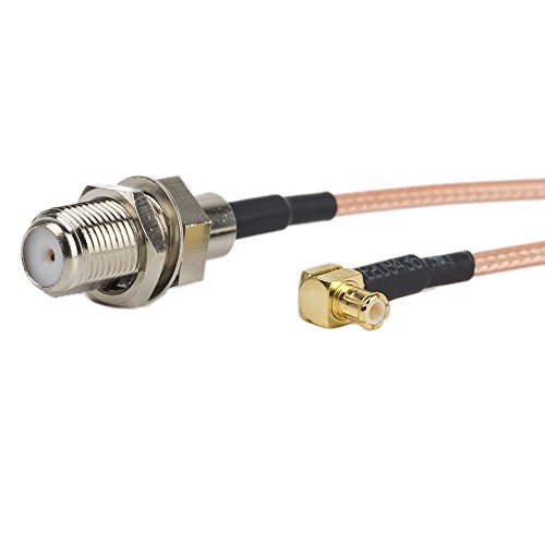 Eagles Pack of 2 20" F Female to MCX Male Right Angle Connectors -1.6ft RF Coax RG316 Cable Adapter 90 Degree Connectors