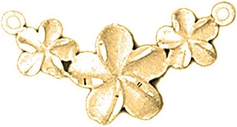 Yellow Gold-plated 925 Silver 13mm Plumeria Flower Lei Pendant Necklace