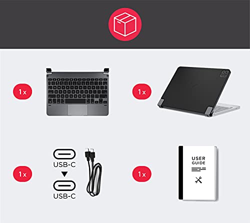 Brydge 11.0 Pro+ Wireless Keyboard with Trackpad | Compatible with iPad Pro 11-inch (1st, 2nd & 3rd Gen) | Native Multi-Touch Trackpad | Backlit Keys | (Space Gray)