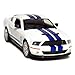 KiNSMART 2007 Ford Shelby GT500 with Racing Stripes 1:38 Scale 5 Inch Die Cast Metal Model Toy Muscle Car (White)