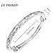 Cy trendy Fine Jewelry Solid 925 Sterling Silver Womens Bracelet Valentine's Day/Motivational/Birthday/Couple Gift Cuff Bangle (Buddhist scripture)