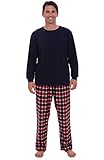 Del Rossa Men's Flannel Pajama Set, Knit Top Cotton Pjs