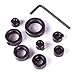 She-love 3-16mm Inner Dia Woodworking Drill Bit Depth Stop Collars Set with Hex Wrench to Tighten the Stops Set-Screws, 8 in 1
