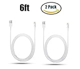 iPhone Charging Cable, fZoe Lightning to USB Cable Fast Charging Date Sync Cord for iPhone 6s 6 Plus iPad iPod - 2 Pack - 6 Feet(2 meter) - White