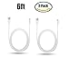 iPhone Charging Cable, fZoe Lightning to USB Cable Fast Charging Date Sync Cord for iPhone 6s 6 Plus iPad iPod - 2 Pack - 6 Feet(2 meter) - White